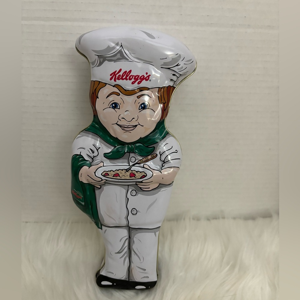 Vintage 1999 Kellogg's Chef Cook Shaped Advertising Tin